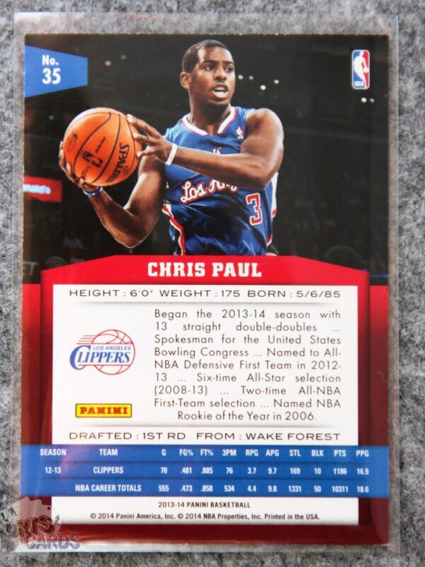 Alternative view of 2013-14 Chris Paul #35 Panini