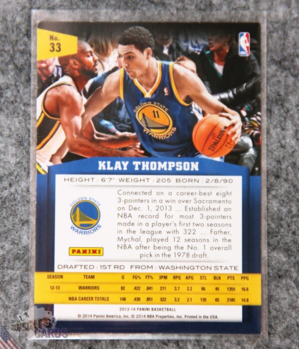 Alternative view of 2013-14 Klay Thompson #33 Panini