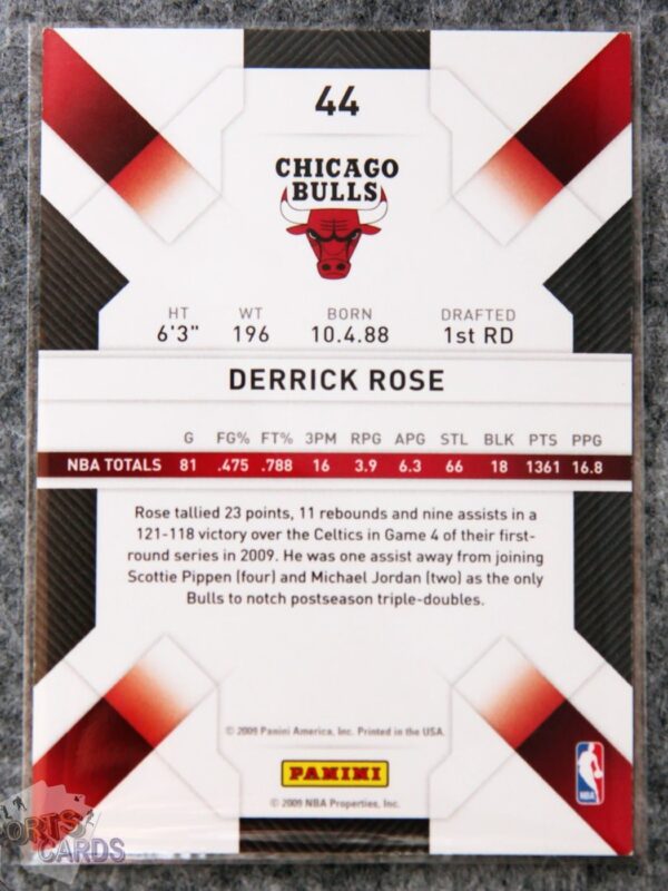 Alternative view of 2009-10 Derrick Rose #44 Panini Threads