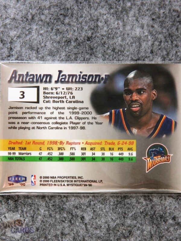 Alternative view of 1999-00 Antawn Jamison #3 Fleer Mystique
