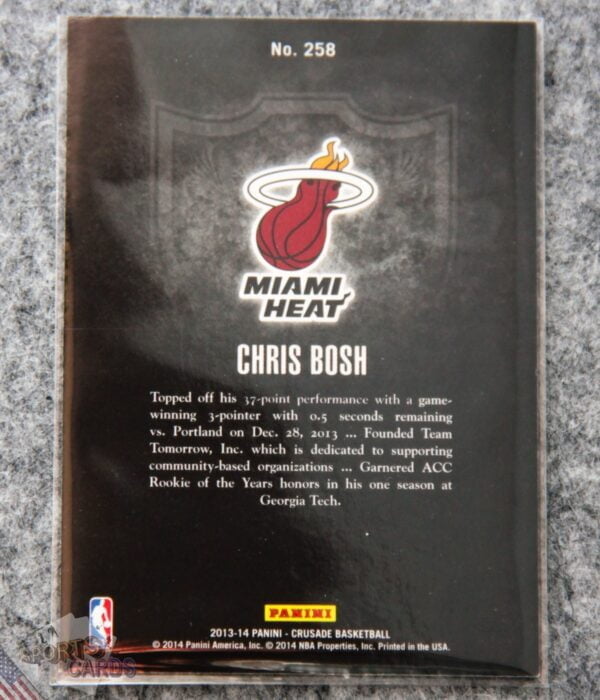 Alternative view of 2013-14 Chris Bosh #258 Panini Crusade Blue