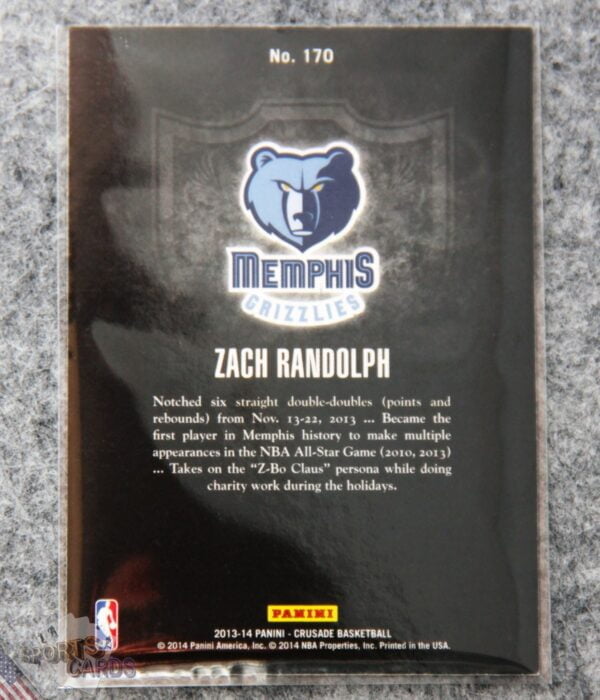 Alternative view of 2013-14 Zach Randolph #170 Panini Crusade Blue