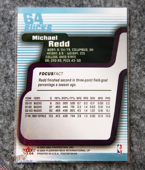 2003-04 Michael Redd #64 Fleer Focus-back