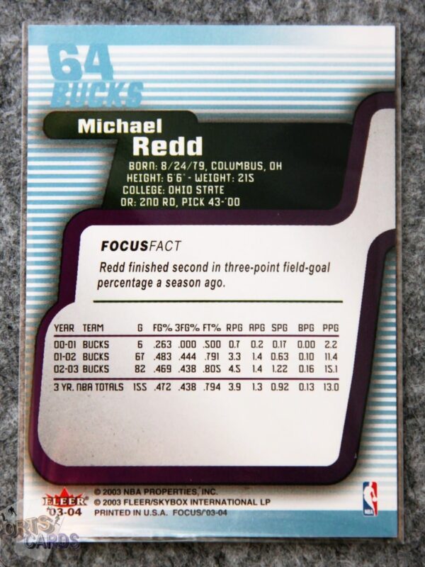Alternative view of 2003-04 Michael Redd #64 Fleer Focus