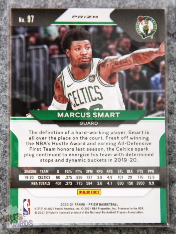 2020-21 Marcus Smart #97 Panini Prizm Red Ice Prizm-back