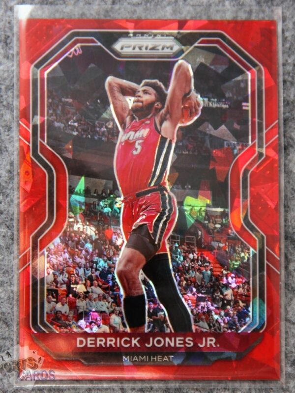 2020-21 Derrick Jones Jr. #55 Panini Prizm Red Ice Prizm-front