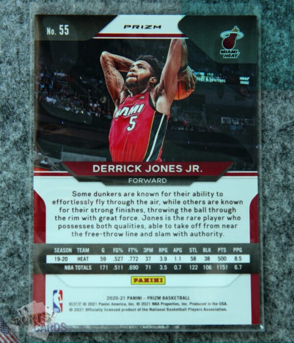 Alternative view of 2020-21 Derrick Jones Jr. #55 Panini Prizm Red Ice Prizm