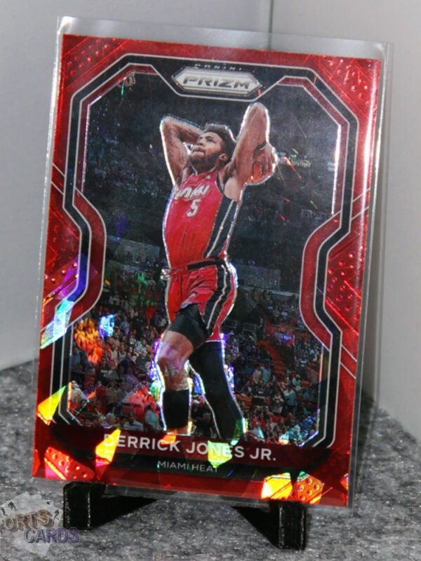 2020-21 Derrick Jones Jr. #55 Panini Prizm Red Ice Prizm-stand