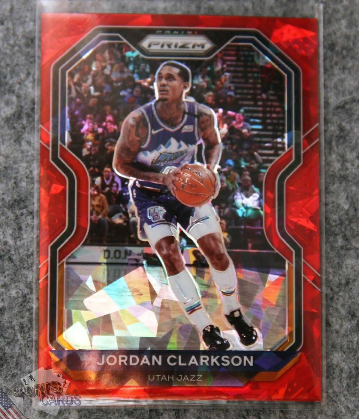 2020-21 Jordan Clarkson #135 Panini Prizm Red Ice Prizm-front