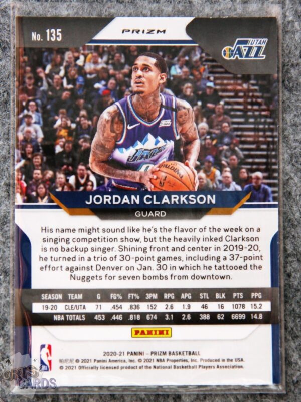 2020-21 Jordan Clarkson #135 Panini Prizm Red Ice Prizm-back