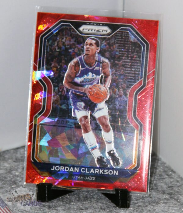 2020-21 Jordan Clarkson #135 Panini Prizm Red Ice Prizm-stand