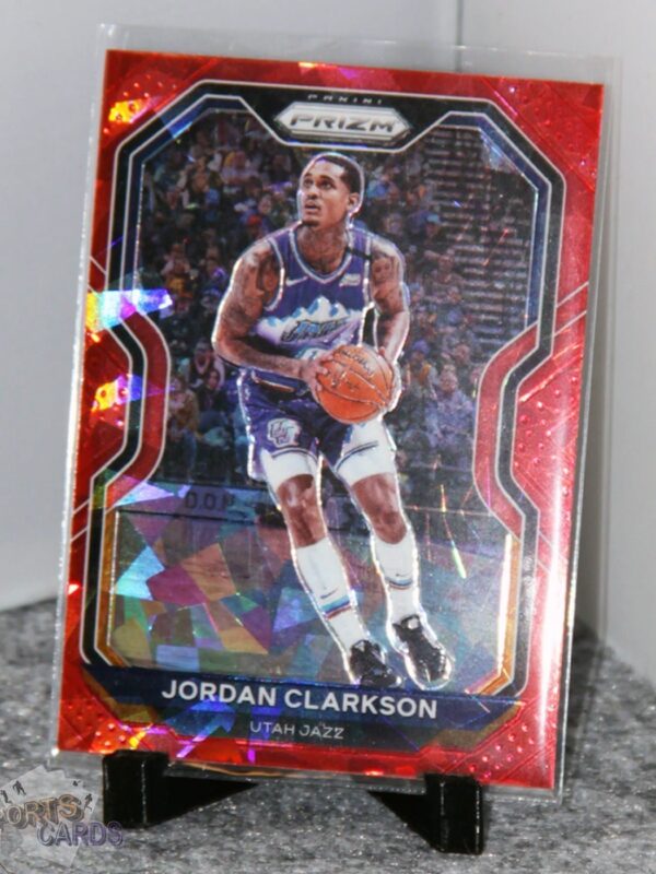 2020-21 Jordan Clarkson #135 Panini Prizm Red Ice Prizm-stand