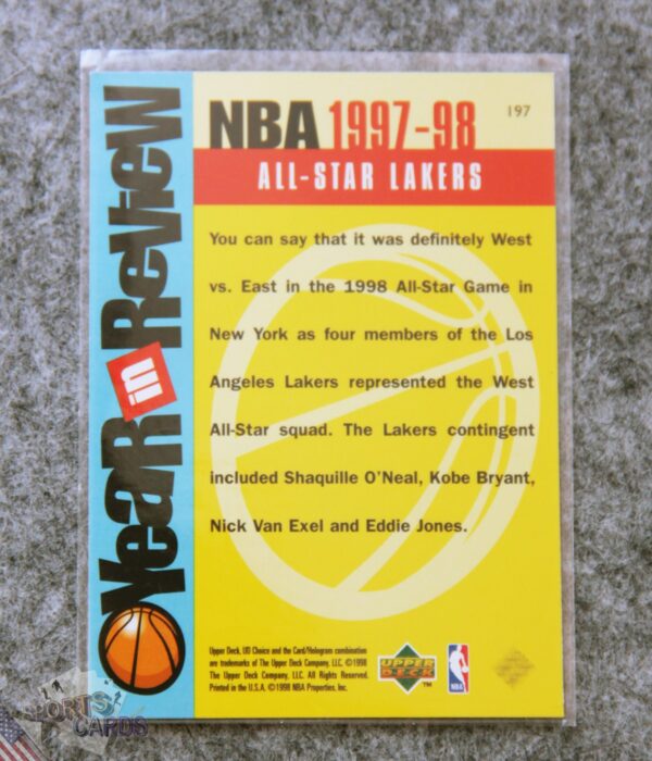 1997-98 All-Star Lakers #197 Upper Deck Year In Review-back