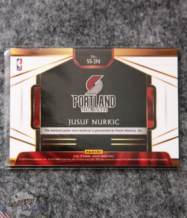 2018-19 Jusuf Nurkic #SS-JN Panini Select Select Swatches-back