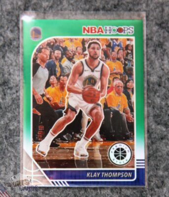 2019-20 Klay Thompson #60 Panini NBA Hoops Premium Stock Green Prizm