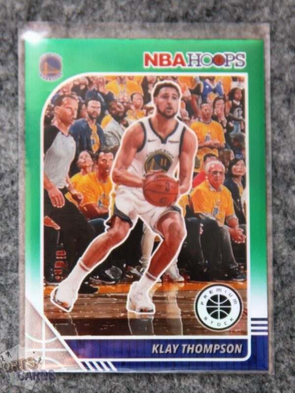 2019-20 Klay Thompson #60 Panini NBA Hoops Premium Stock Green Prizm