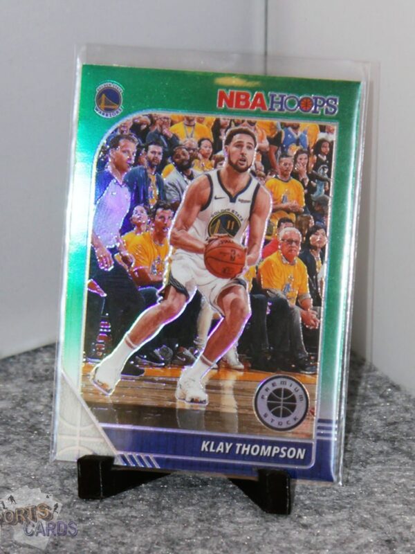 2019-20 Klay Thompson #60 Panini NBA Hoops Premium Stock Green Prizm - Afbeelding 3