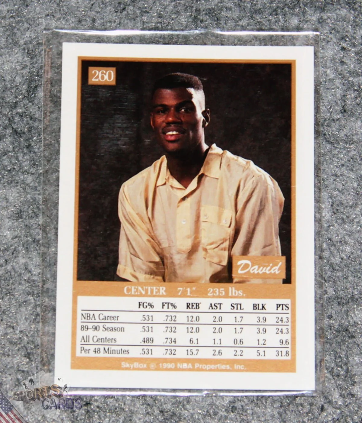 1990-91 David Robinson #260 SkyBox-back
