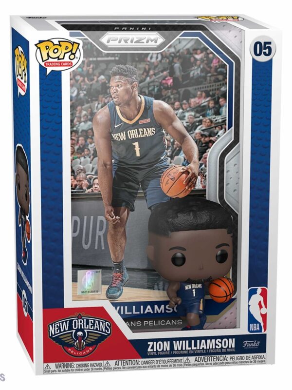 Funko POP! Zion Williamson #05 New Orleans Pelicans NBA Panini Prizm Card + Vinyl Figure-front