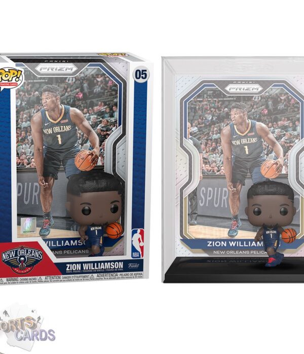 Funko POP! Zion Williamson #05 New Orleans Pelicans NBA Panini Prizm Card + Vinyl Figure-stand