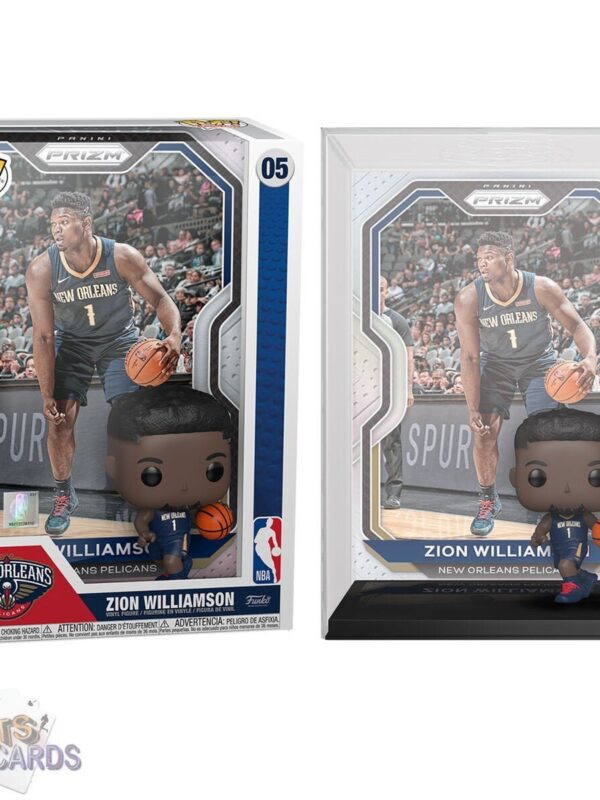 Funko POP! Zion Williamson #05 New Orleans Pelicans NBA Panini Prizm Card + Vinyl Figure-stand