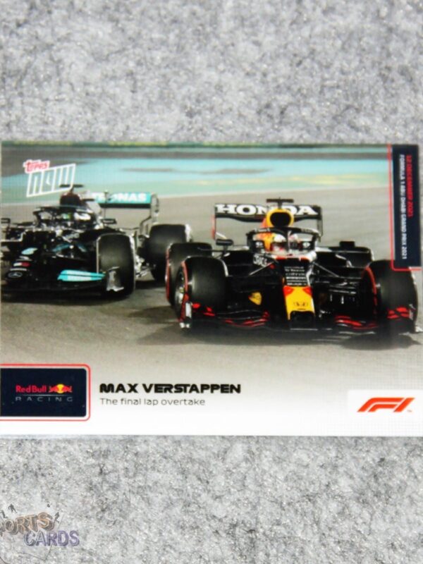2021 Max Verstappen #81 Topps Now Formule 1 The Final Lap Overtake-front