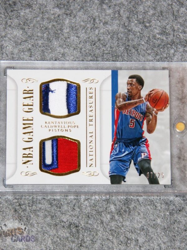 2014-15 Kentavious Calwell-Pope #GGD-KCP Panini National Treasures NBA Game Gear /25-front