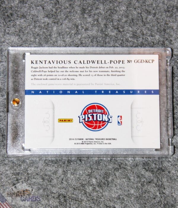 2014-15 Kentavious Calwell-Pope #GGD-KCP Panini National Treasures NBA Game Gear /25-back