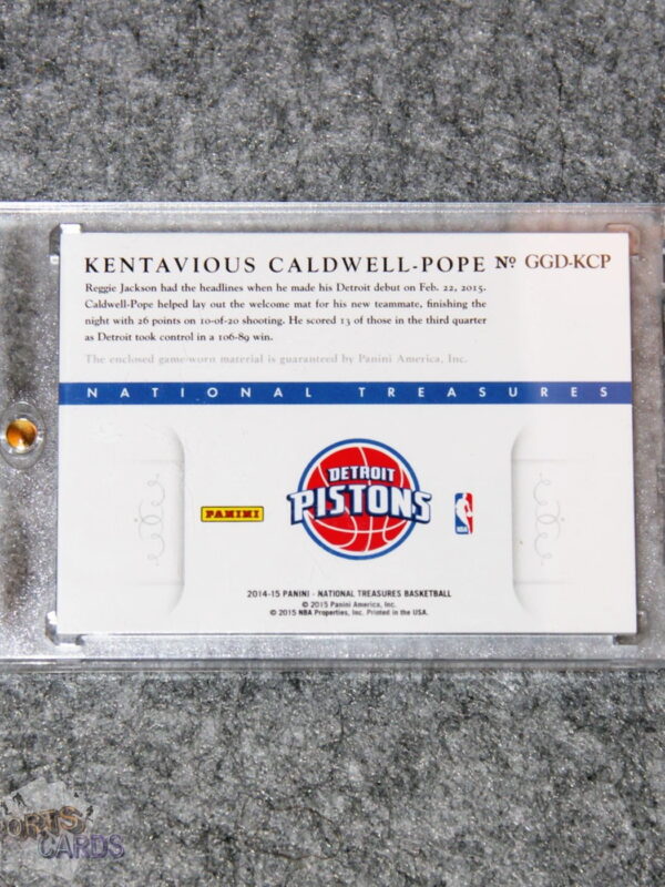 2014-15 Kentavious Calwell-Pope #GGD-KCP Panini National Treasures NBA Game Gear /25-back