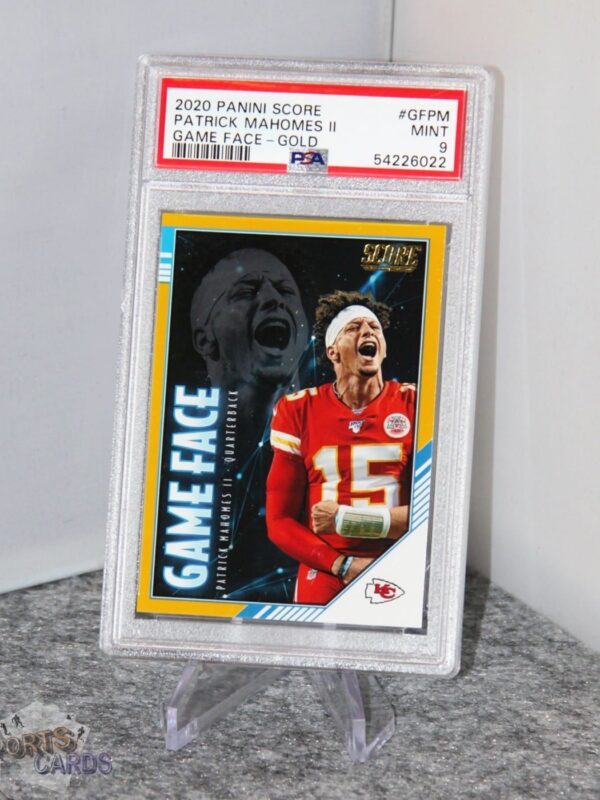 2020 Patrick Mahomes II #GF-PM Panini Score Game Face Gold PSA 9 MINT POP 5 - Afbeelding 3