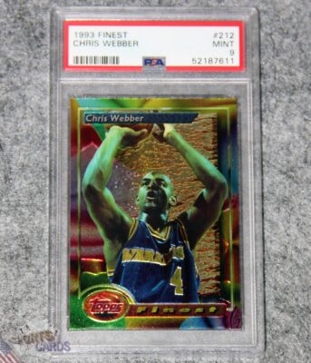 1993-94 Chris Webber #212 Topps Rookie Finest RC PSA 9 MINT