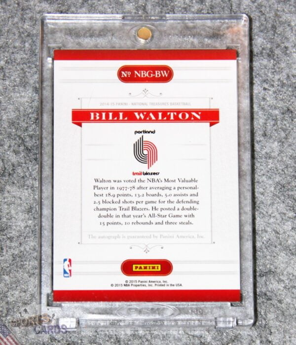 2014-15 Bill Walton #NBG-BW Panini National Treasures Greats /75-back