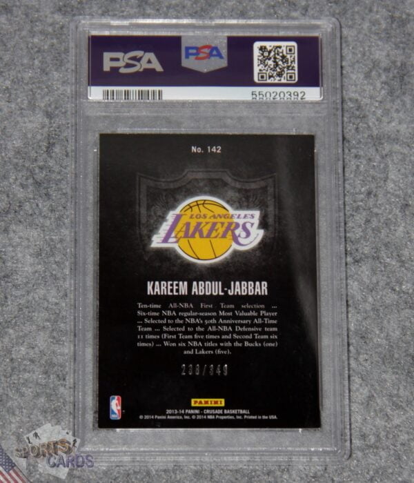Alternative view of 2013-14 Kareem Abdul-Jabbar #142 Panini Crusade /349 PSA 8 NM-MT POP1