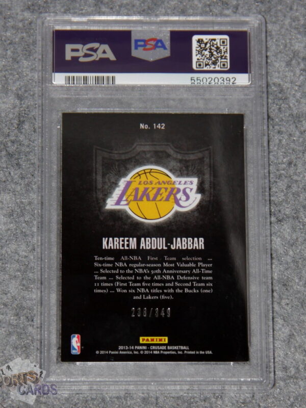 2013-14 Kareem Abdul-Jabbar #142 Panini Crusade /349 PSA 8 NM-MT POP1-back