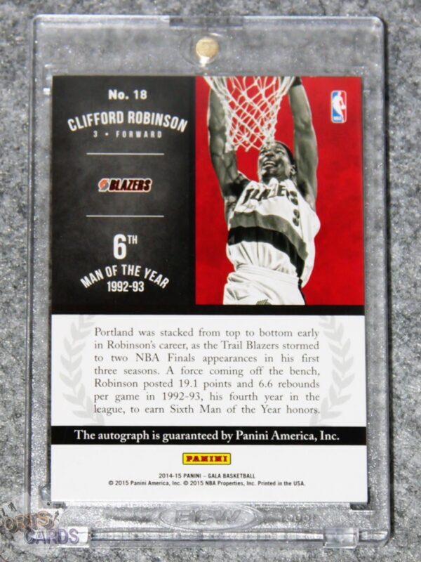 2014-15 Clifford Robinson #18 Panini Gala Award Winning Autographs /60-back