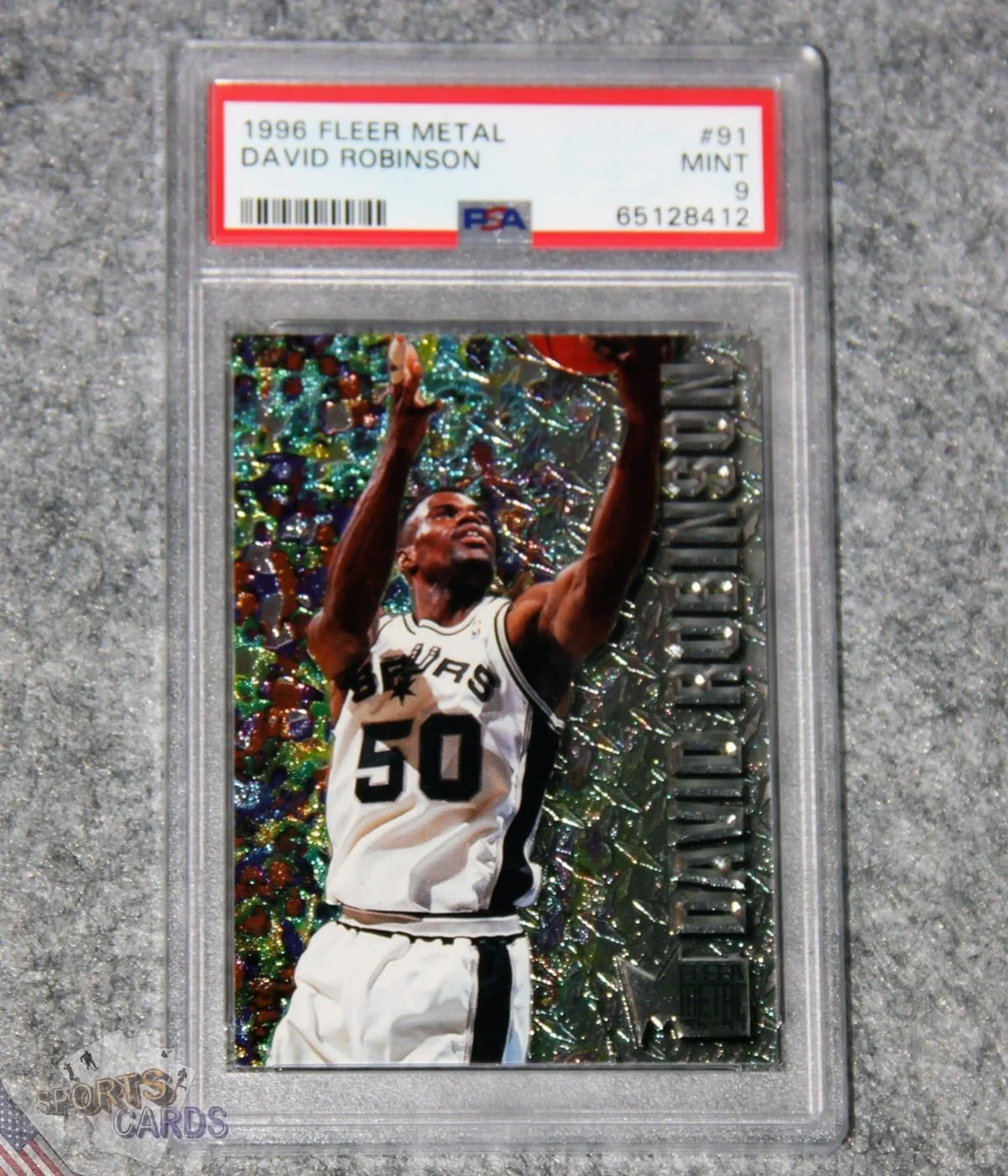 1996-97 David Robinson #91 Fleer Metal PSA 9 MINT POP 7-front