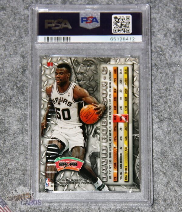 Alternative view of 1996-97 David Robinson #91 Fleer Metal PSA 9 MINT POP 7