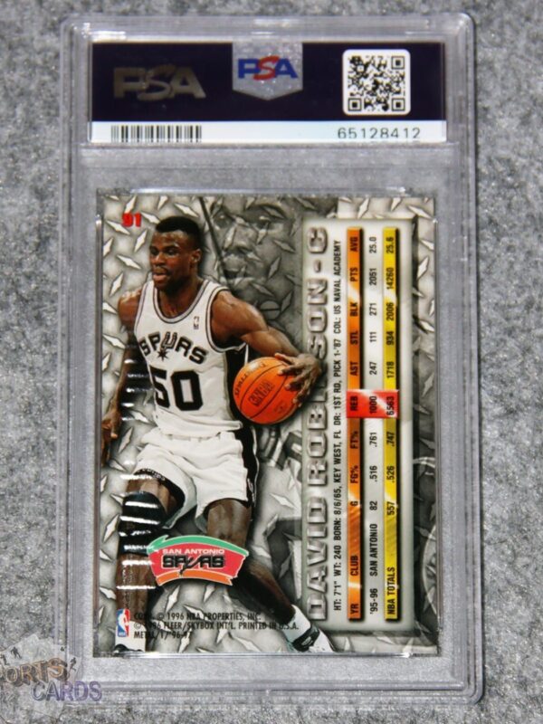 Alternative view of 1996-97 David Robinson #91 Fleer Metal PSA 9 MINT POP 7