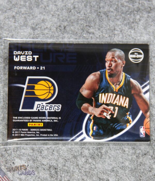 Alternative view of 2017-18 David West #BM-DW Panini Donruss Back to the Future Materials /10