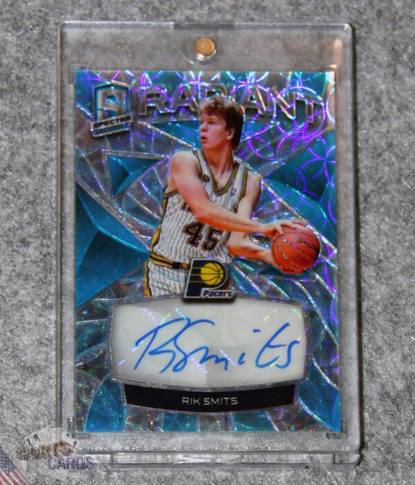 2018-19 Rik Smits #RS-RKS Panini Spectra Radiant Signatures Neon Blue /60-front