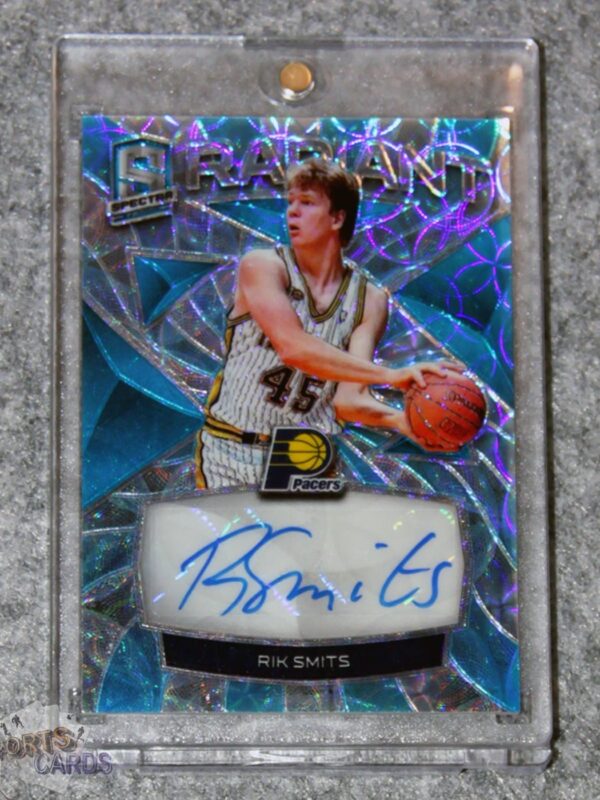 2018-19 Rik Smits #RS-RKS Panini Spectra Radiant Signatures Neon Blue /60-front