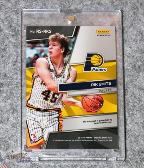 2018-19 Rik Smits #RS-RKS Panini Spectra Radiant Signatures Neon Blue /60-back
