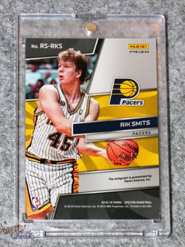 2018-19 Rik Smits #RS-RKS Panini Spectra Radiant Signatures Neon Blue /60-back