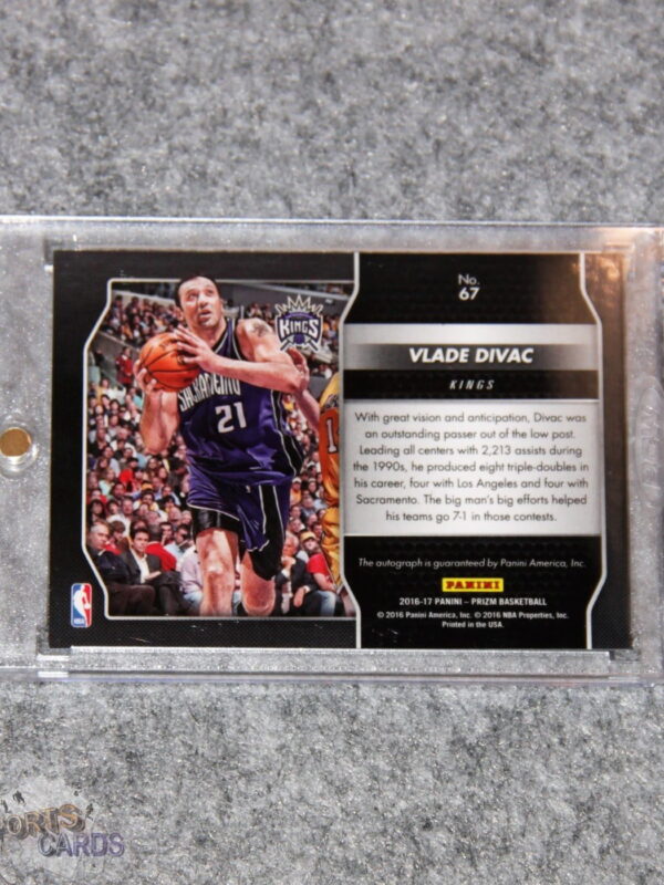 2016-17 Vlade Divac #67 Panini Prizm Autograph-back