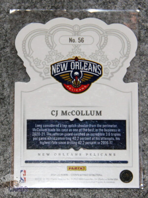 2021-22 CJ McCollum #56 Panini Crown Royale-back