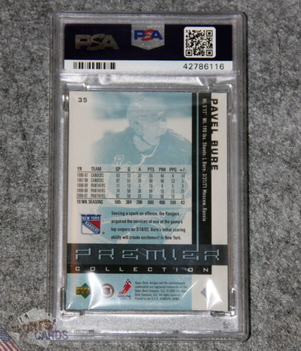Alternative view of 2001-02 Pavel Bure #35 Upper Deck Premier Collection /399 PSA 9 MINT POP 2