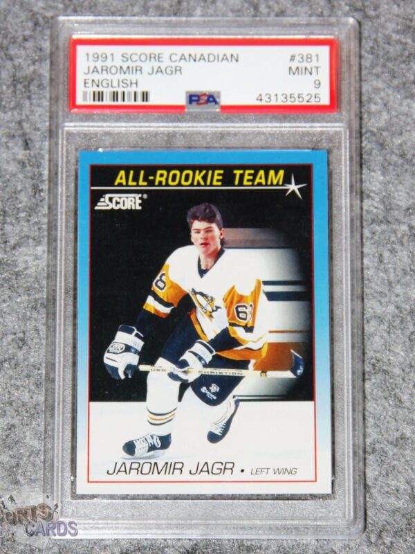 1991-92 Jaromir Jagr #381 Score Canadian English All-Rookie Team PSA 9 MINT POP 3