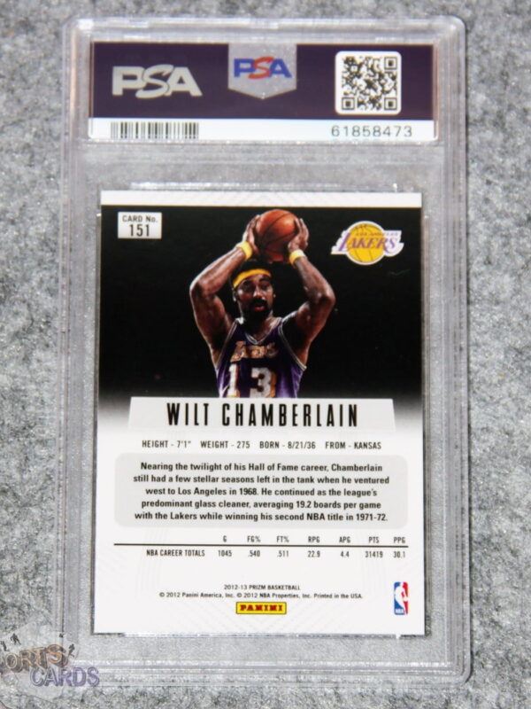 Alternative view of 2012-13 Wilt Chamberlain #151 Panini Prizm PSA 9 MINT