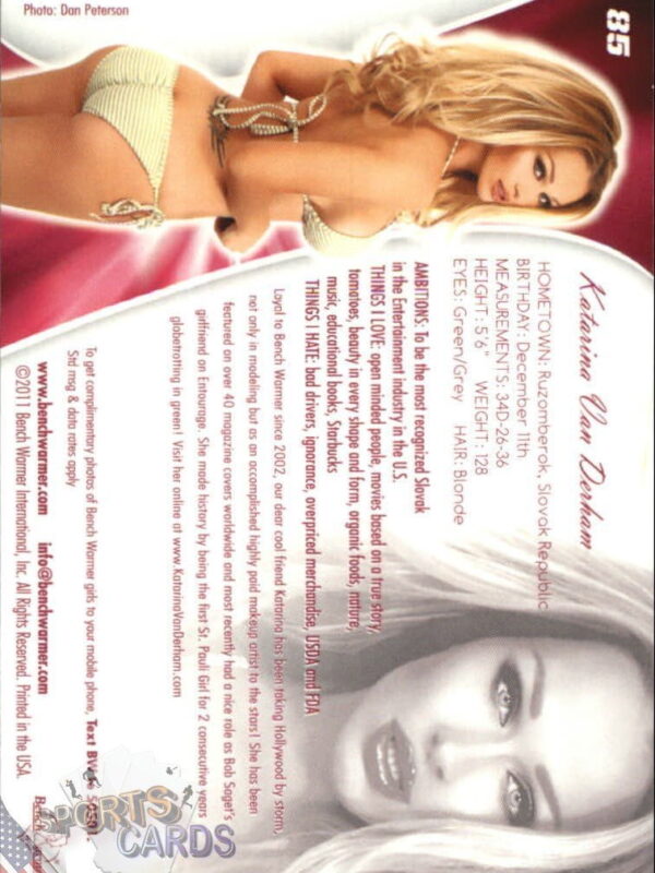 2011 Katarina Van Derham #85 Bench Warmer BubbleGum-back