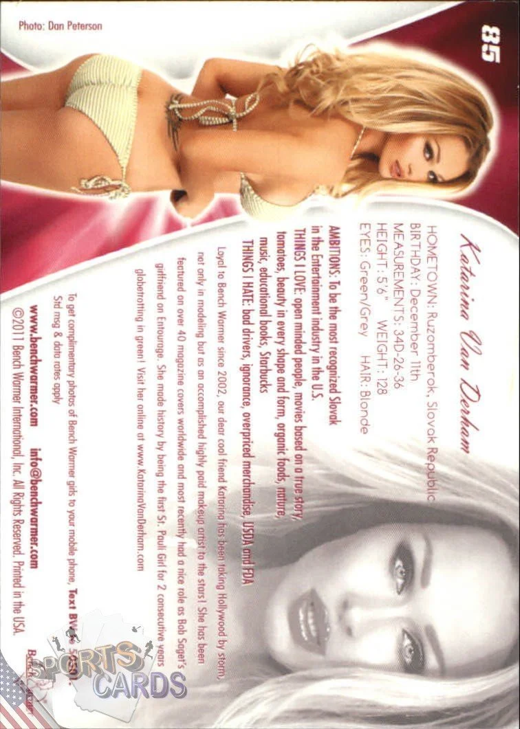 2011 Katarina Van Derham #85 Bench Warmer BubbleGum-back